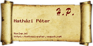Hatházi Péter névjegykártya